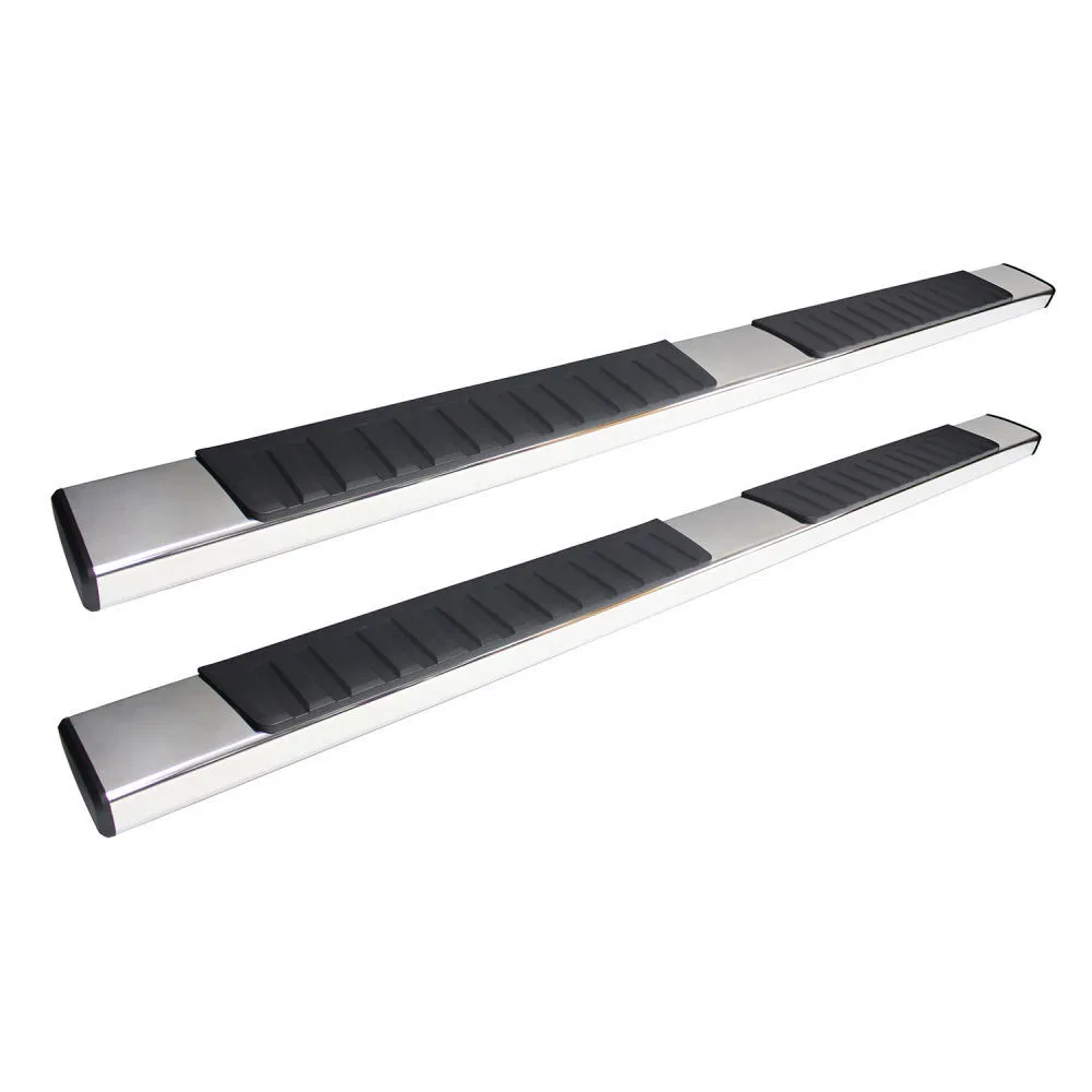 28-71090 – WESTIN Nerf Bar, With Step Pads 6 inch Rectangular Straight Polished Stainless Steel With Plastic End Caps...